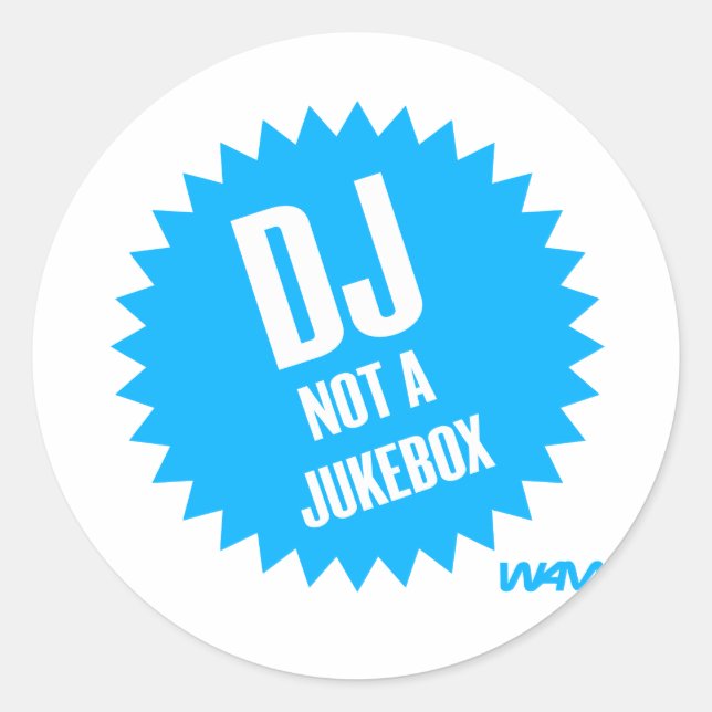Adesivo Redondo DJ não é uma jukebox (Frente)