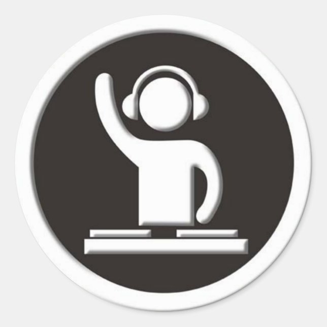 Adesivo Redondo Dj Sticker (Frente)