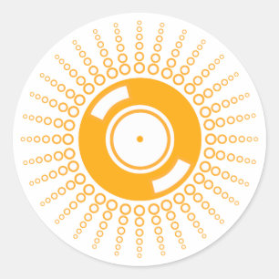 Adesivo Redondo DJ Vinyl Ray - Disk Jockey Record Music DJ