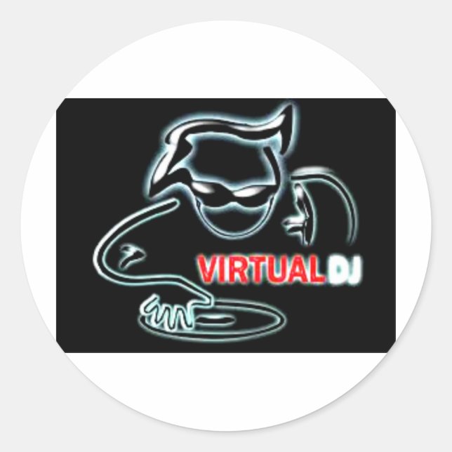 Adesivo Redondo Dj virtual (Frente)