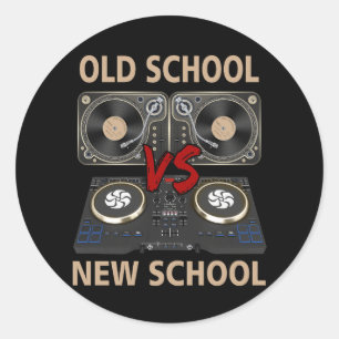Adesivo Redondo DJ VS New School Dee Jay House Dance Mu