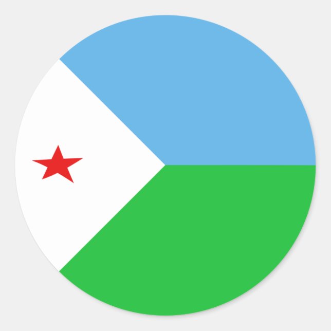 Adesivo Redondo Djibouti Fisheye Flag Sticker (Frente)