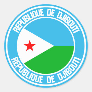 Adesivo Redondo Djibouti Round Emblem