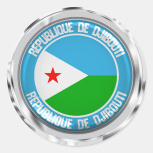 Adesivo Redondo Djibouti Round Emblem