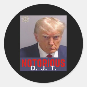 Adesivo Redondo Djt - Trump Mug Shot - 24 De Agosto De 2023