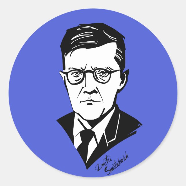Adesivo Redondo Dmitri Shostakovich (Frente)