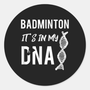 Adesivo Redondo DNA de Badminton para o Jogador de Badminton