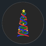 Adesivo Redondo DNA Helix Christmas Tree Life Science Biology<br><div class="desc">DNA Helix Christmas Tree Life Science Biology</div>