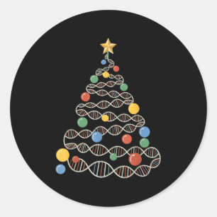 Adesivo Redondo Dna Helix Christmas Tree Scientist Biology Science