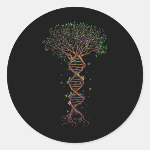 Adesivo Redondo Dna Tree Geneticamente Engraçado Dia da Terra Plan