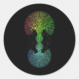 Adesivo Redondo Dna Tree Of Life Science Of Genetics Earth Day