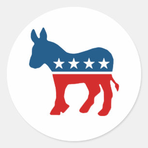 ADESIVO REDONDO DNC - DEMOCRAT - DONKEY
