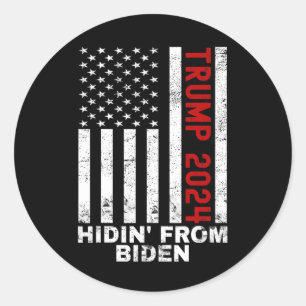 Adesivo Redondo Do Biden Kids Men Trump 2024 Flag Anti Joe Biden