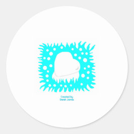 Adesivo Redondo do Coração da Neve de inverno