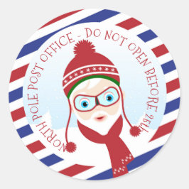 Adesivo Redondo do Correio do Polo Norte do Papai