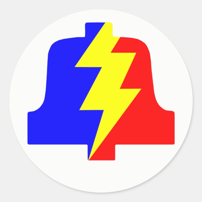 Adesivo redondo do do logotipo clássico PLA (Frente)