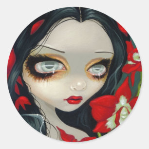 Adesivo Redondo Do "etiqueta da orquídea sangue"