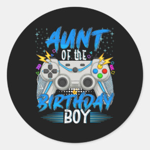 Adesivo Redondo Do Jogo De Vídeo Birthday Boy Gamer Boys