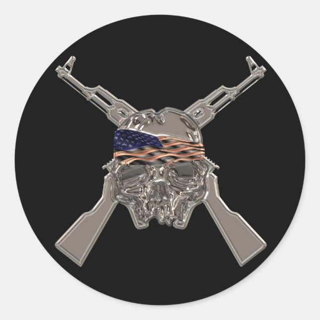 Adesivo Redondo Do meu metal das dedos do Morto frio (Frente)