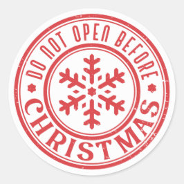 Adesivo Redondo Do not open before Christmas