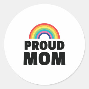 Adesivo Redondo Do pai orgulhoso da mamã LGBT do orgulho gay apoi
