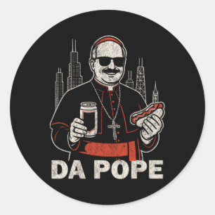 Adesivo Redondo Do Papa Da América O Papa Leo Xiv Engraçado Vi
