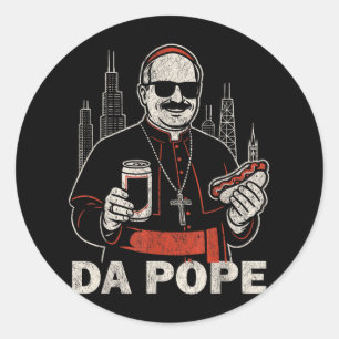 Adesivo Redondo Do Papa Da América O Papa Leo Xiv Engraçado Vi