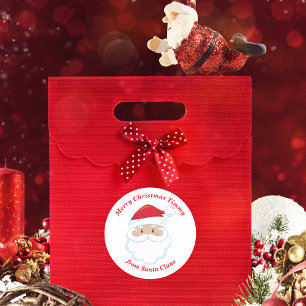 Adesivo Redondo Do Papai Noel Presente de Natal Personalizado para