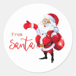 Adesivo Redondo Do Papai noel Sticker