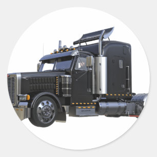Adesivo Redondo Do preto caminhão do reboque de tractor semi