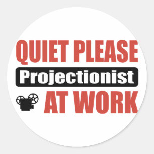 Adesivo Redondo Do silêncio projetista por favor no trabalho