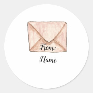 Adesivo Redondo Do Vinheta de Envelope Watercolor