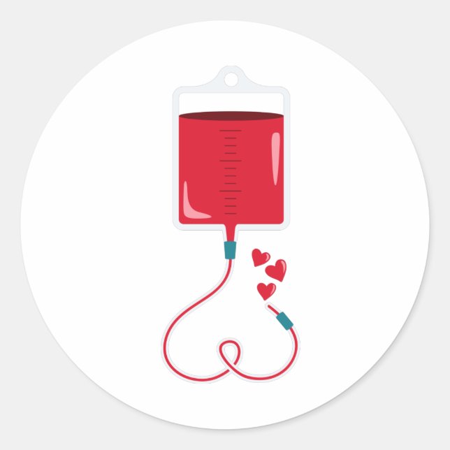 Adesivo Redondo Doação de Sangue (Frente)