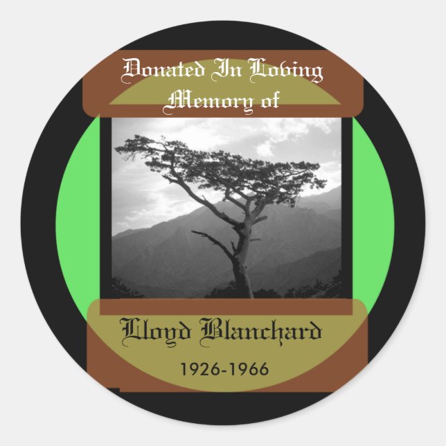 Adesivo Redondo Doado em memória de (Frente)