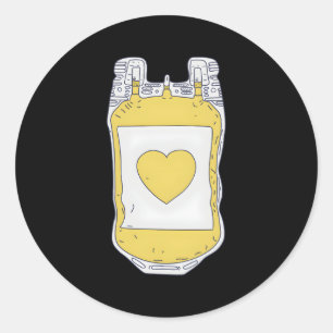 Adesivo Redondo Doador De Plasma Amarelo Químico Plasmático