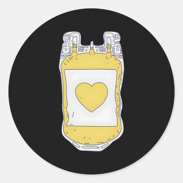 Adesivo Redondo Doador De Plasma Amarelo Químico Plasmático (Frente)