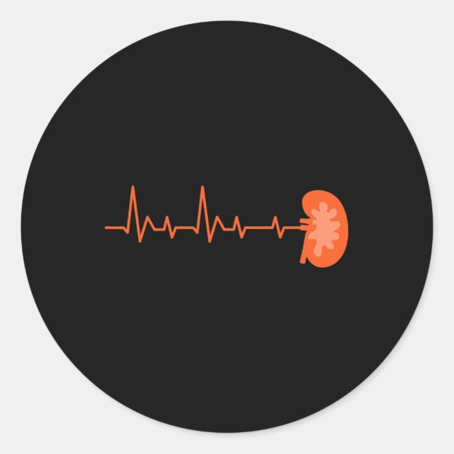 Adesivo Redondo Doador De Rins - Ekg Doença Renal Orgânica Do Puls (Frente)