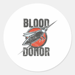 Adesivo Redondo Doador de sangue engraçado 