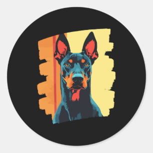 Adesivo Redondo Doberman