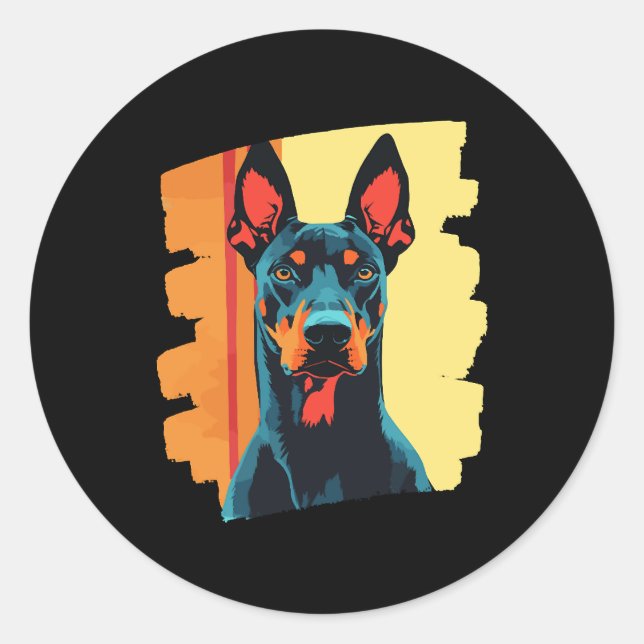 Adesivo Redondo Doberman (Frente)