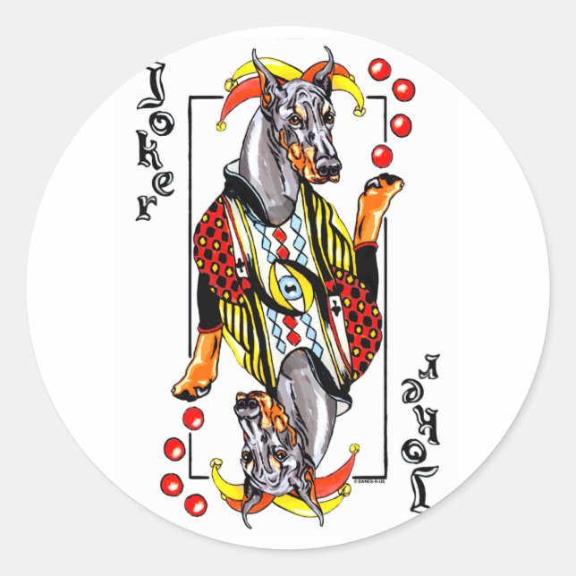 Adesivo Redondo Doberman Black Joker (Frente)