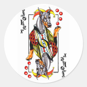 Adesivo Redondo Doberman Black Joker