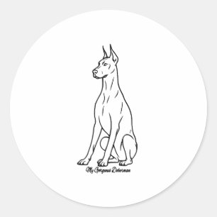 Adesivo Redondo Doberman Magnífica