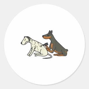 Adesivo Redondo Doberman, Moçável, Cujo Cão Dalmático Tatuando