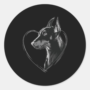 Adesivo Redondo Doberman Pinscher