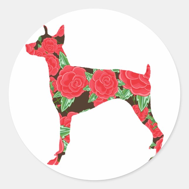 Adesivo Redondo Doberman Pinscher (Frente)