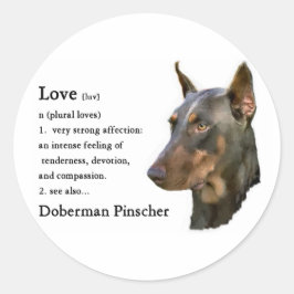 Adesivo Redondo Doberman Pinscher Gifts