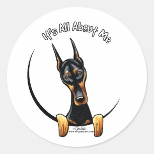 Adesivo Redondo Doberman Pinscher IAAM