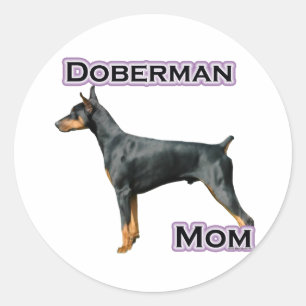 Adesivo Redondo Doberman Pinscher Mãe 4 - Sticker