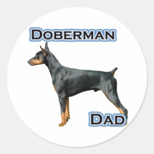 Adesivo Redondo Doberman Pinscher Pai 4 - Sticker